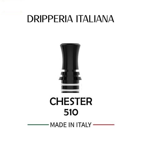Drip Tip 510 CHESTER Balck Delrin - Dripperia Italiana