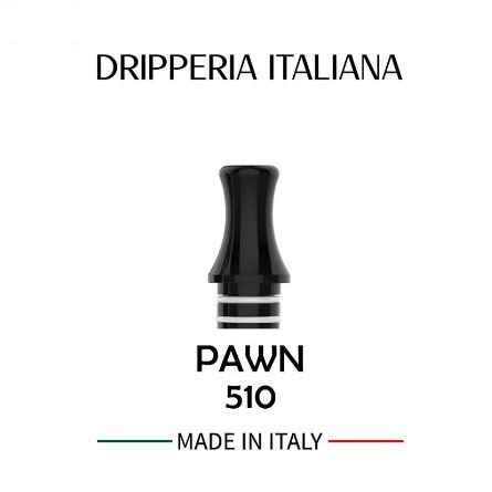Drip Tip 510 PAWN Balck Delrin - Dripperia Italiana
