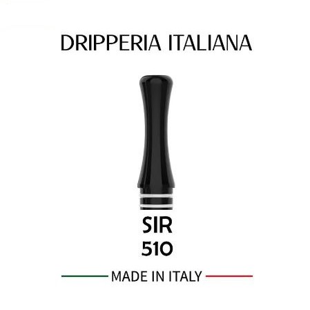 Drip Tip 510 SIR Balck Delrin - Dripperia Italiana